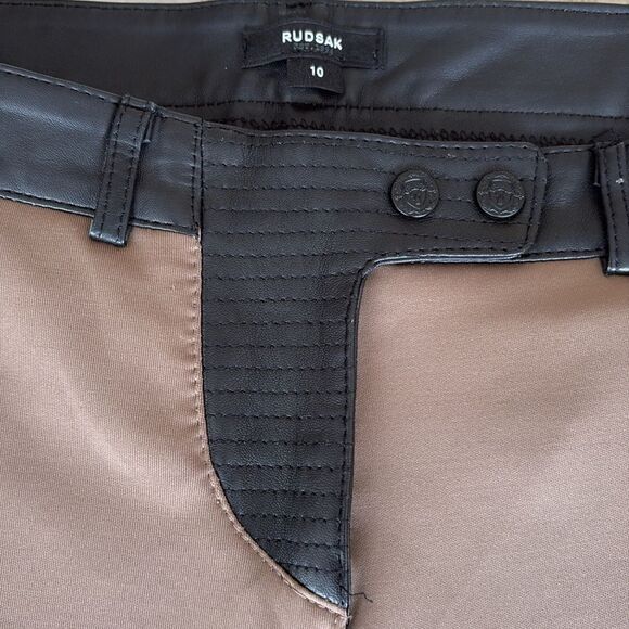 Rudsak Dara Leather & Stretch Polyester Spandex Equestrian Style Leggings - Picture 7 of 16